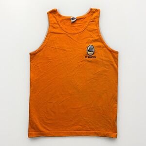 Vintage 90s St Maarten Tank Top Mens M Orange Surfer Skate Muscle Shirt Beach